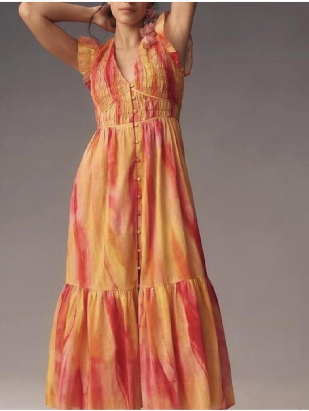 Anthropologie The Peregrine Colorful Maxi Dress - Women's Medium NWOT